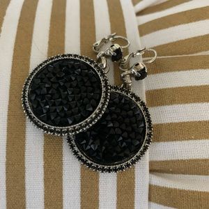 Beautiful black and white rhinestone earrings